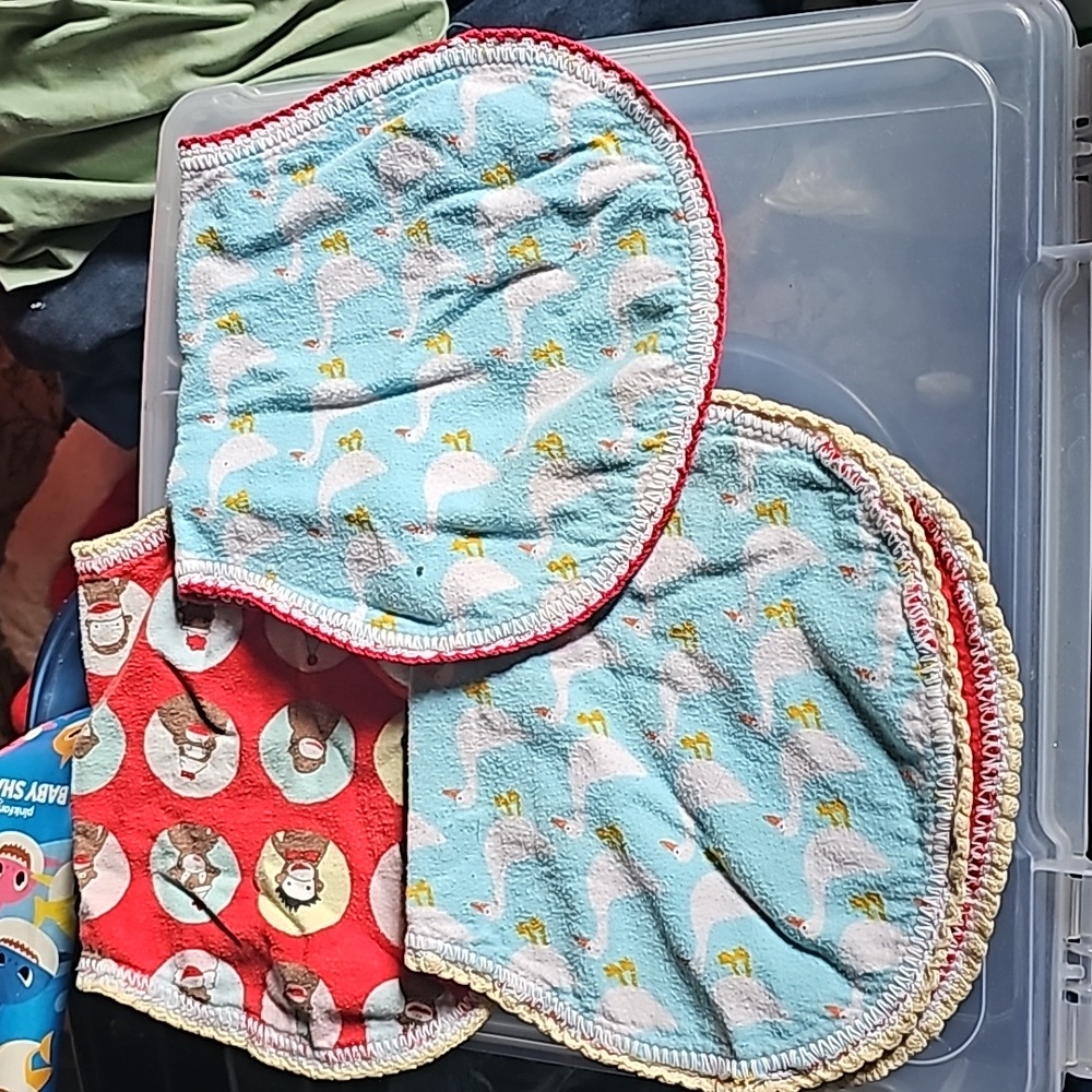 3 pack of handmade burp clothes